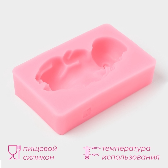 Молд для заливки «Пупсик», силикон, 10×6.5 см, розовый