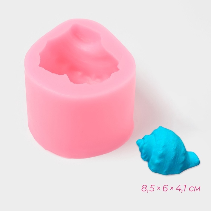 Молд «Ракушка», силикон, 8.5×6×4.1 см, розовый