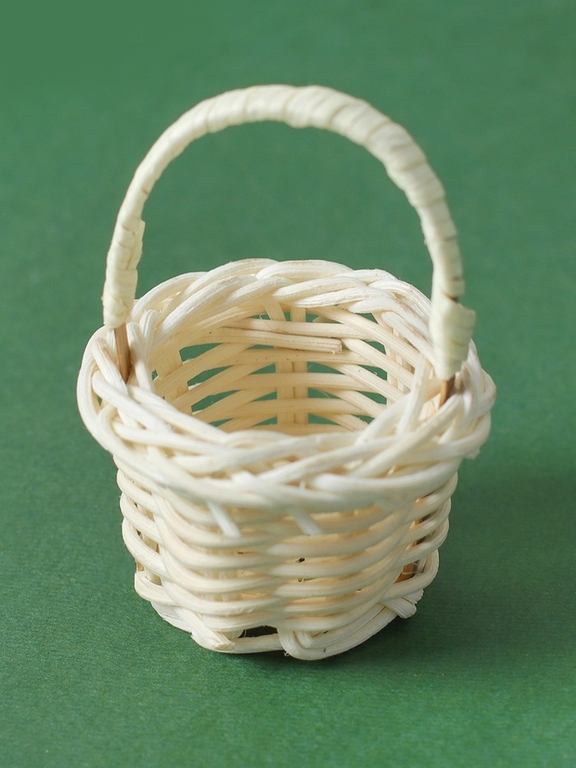 Кукольная миниатюра «Корзинка», цвет белый