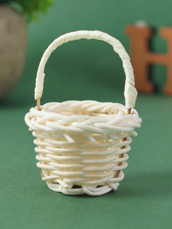 Кукольная миниатюра «Корзинка», цвет белый