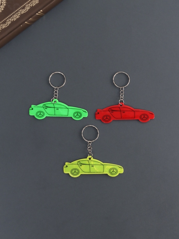 Светоотражающий брелок для ключей на кольце «Автомобиль», пластик, 7.3×3 см, МИКС