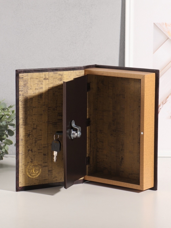 Шкатулка книга-сейф «Эпоха искусства», дерево, тиснение, золотом 26×17×5 см