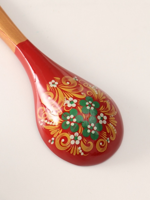 Ложка деревянная «Краснушка», салатная, 6×21, хохлома
