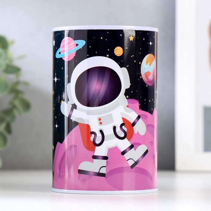 Копилка для денег «Банка. Космический пейзаж», металл, металл, 12×8×8 см, МИКС