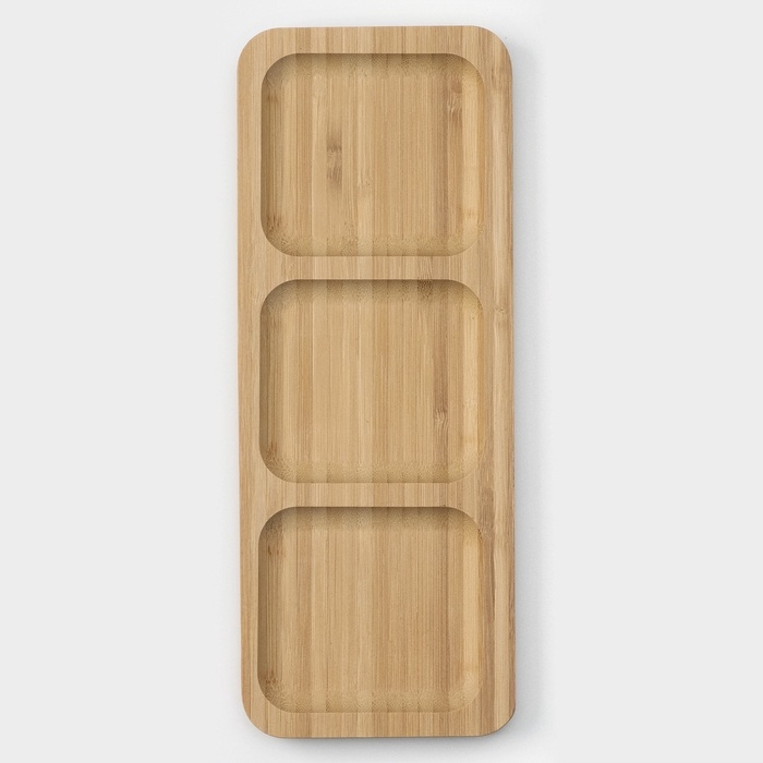 Менажница Striata, 3 секции, 25×9.5 см, бежевая
