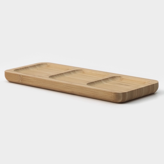 Менажница Striata, 3 секции, 25×9.5 см, бежевая