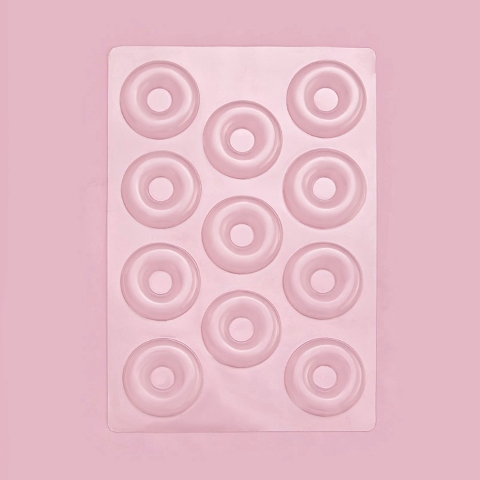 Форма для конфет и шоколада «Пончик», 27×18 см, 11 ячеек, прозрачная