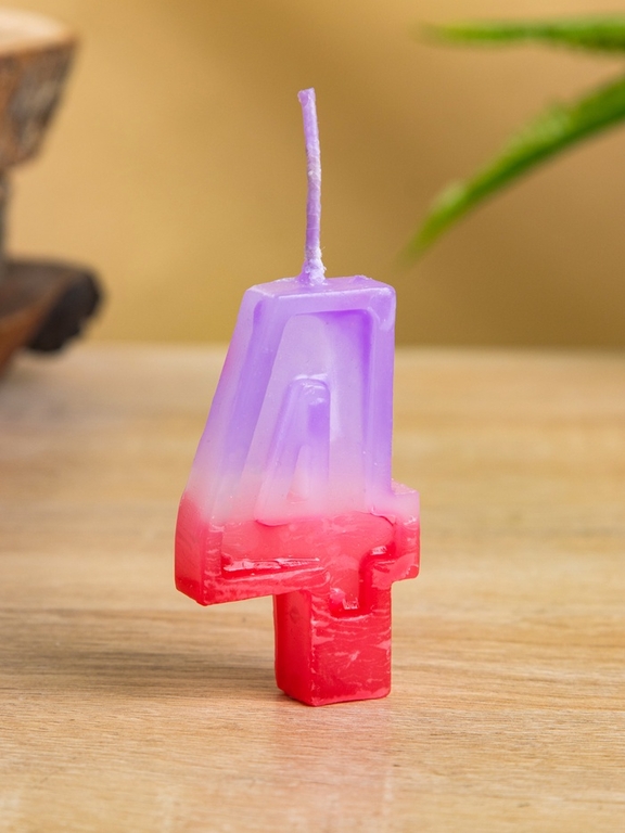Свеча для торта «Цифра 4», 8×3.75×1 см