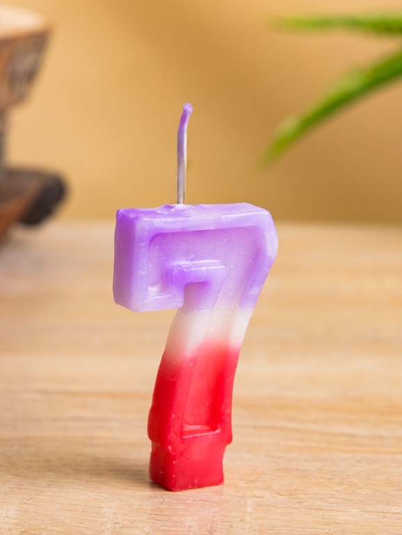 Свеча для торта «Цифра 7», 8×3.75×1 см