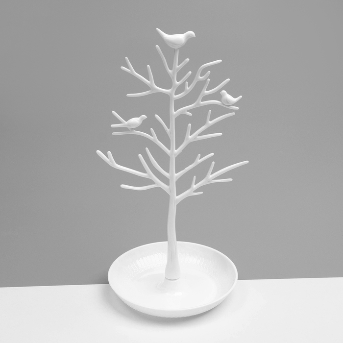 Подставка универсальная «Птички на дереве», 15.5×15.5×32 см, белая