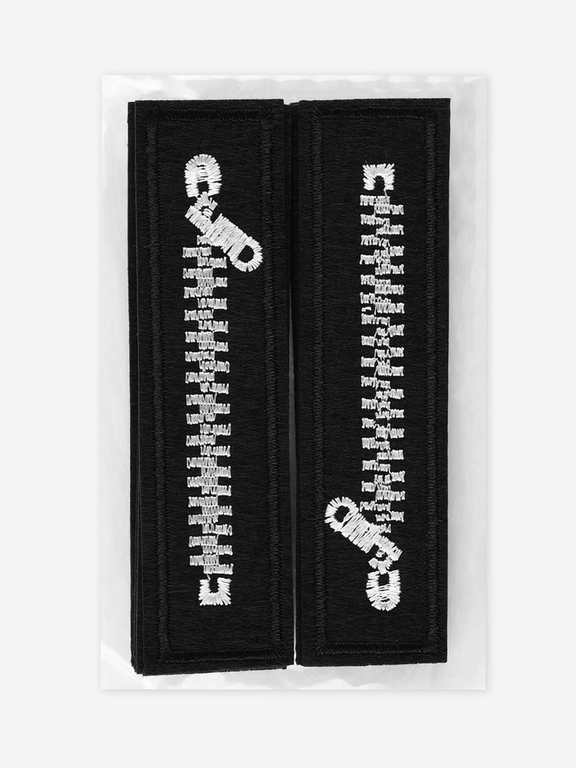 Термоаппликация «Молния», 10×2.5 см, чёрная, белая