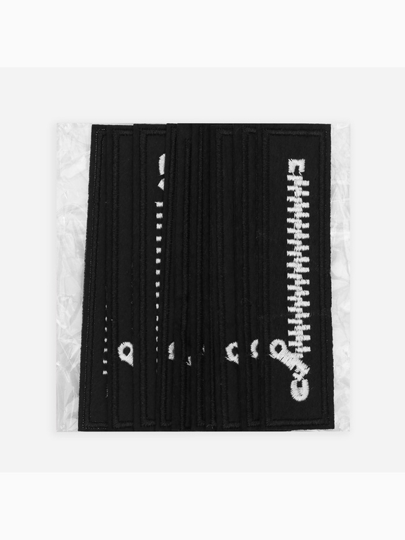Термоаппликация «Молния», 10×2.5 см, чёрная, белая