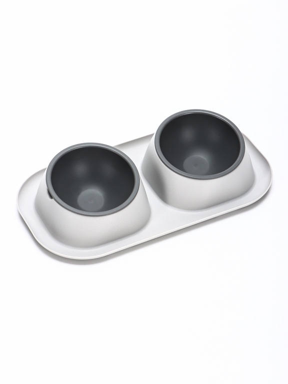 Миска для животных Дубль Мини 0.2 л, Soft-touch, смоки