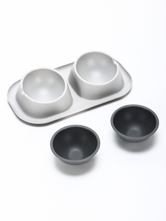 Миска для животных Дубль Мини 0.2 л, Soft-touch, смоки