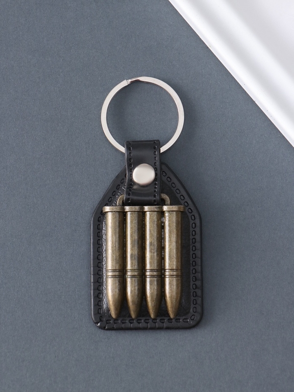 Кожаный брелок для ключей на кольце «Пули», (кожзам), 6.8×4 см