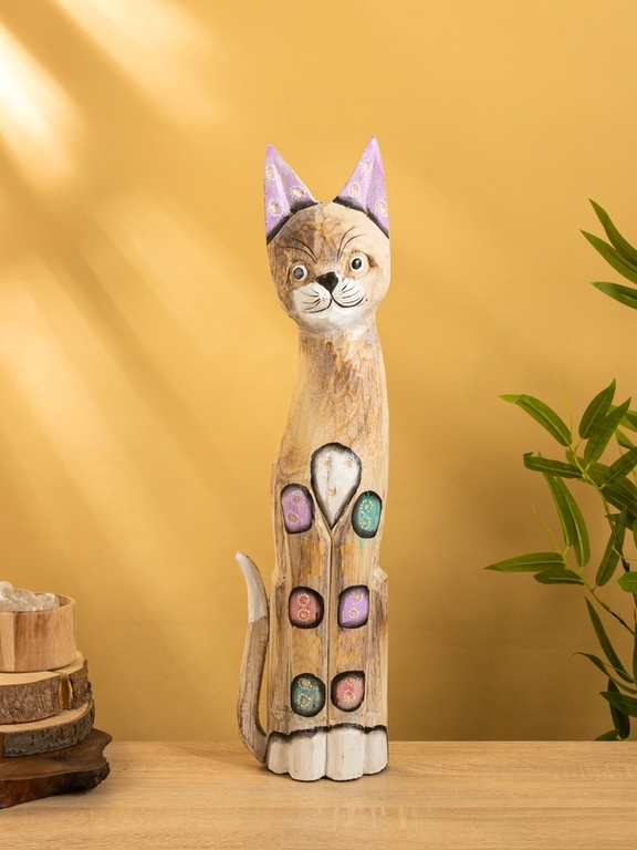 Сувенир «Кошка», 60×12×6.5 см, дерево