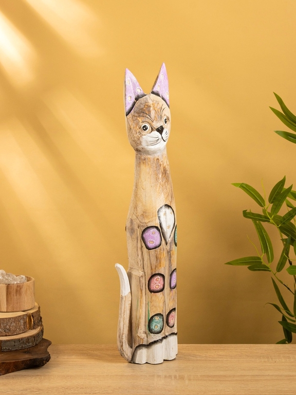 Сувенир «Кошка», 60×12×6.5 см, дерево