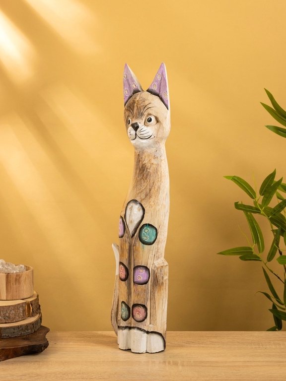 Сувенир «Кошка», 60×12×6.5 см, дерево