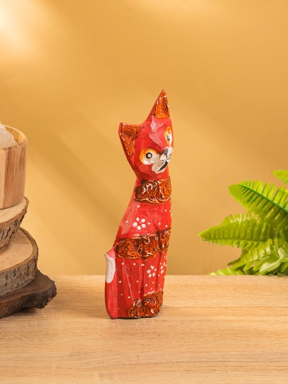 Сувенирный набор «Красные кошечки», h=20 см, h=15 см, h=12 см, 4×13×20 см, дерево