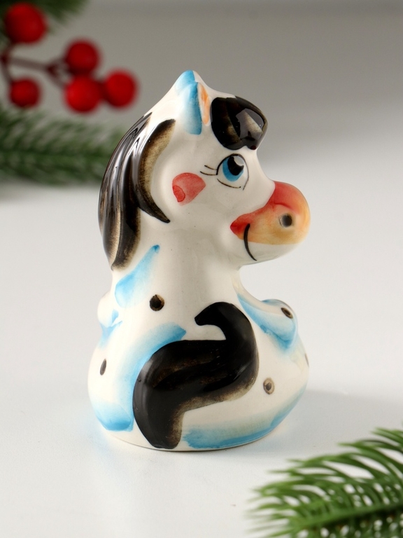Фигурка фарфор гжель «Лошадка Маруся», 10×6×6.5 см, цветная