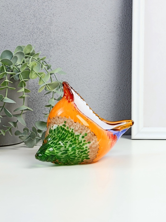 Фигурка стекло «Раковина разноцветная», под муранское, 23×9×11 см