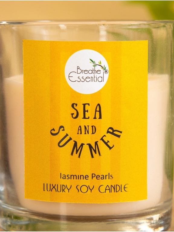 Свеча с кристаллом внутри Sea and Summer Jasmine Pearls, 120 г, соевый воск, жасмин