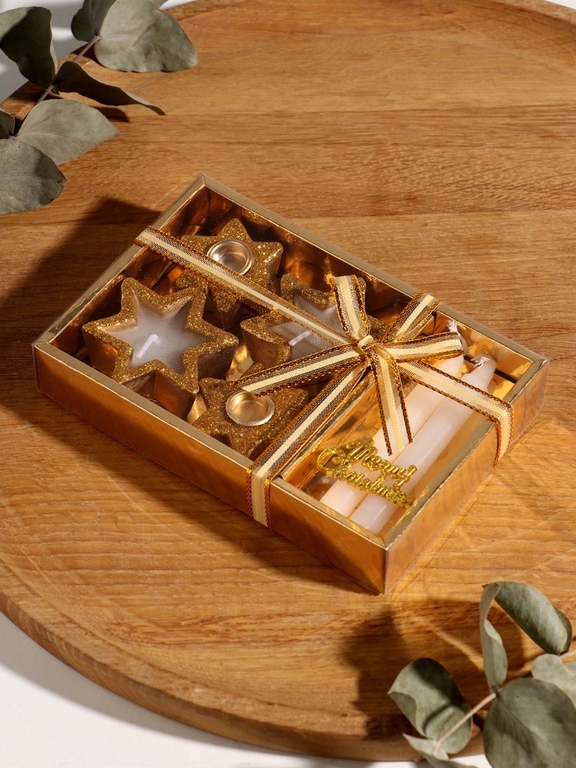 Набор свечей «Новогодние свечи и подсвечники», 6 шт., 15×10×2.7 см
