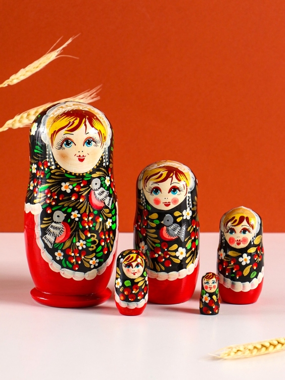 Матрёшка дерево «Птички», 5-кукольная, 15 см