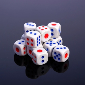 Кубики игральные, 1,6×1,6 см, набор 12 шт.