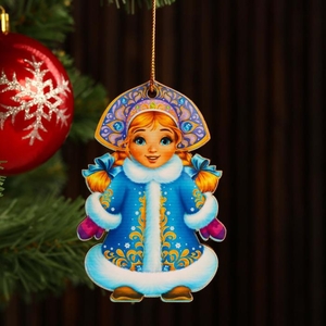 Ёлочная игрушка «Снегурочка», 9.5×7 см