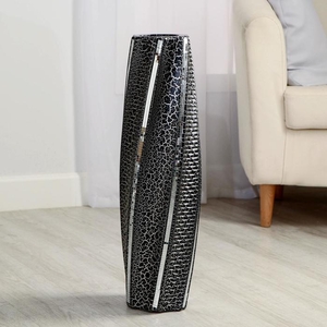Ваза напольная «Раскаты», 13×60 см, керамика, чёрная