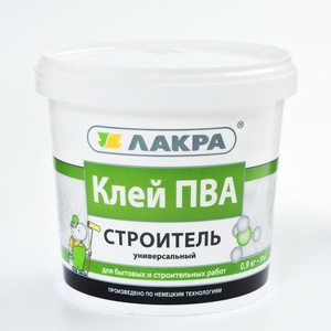 Клей ПВА универсальный «Лакра. Строитель», цвет прозрачный, 0.9 кг