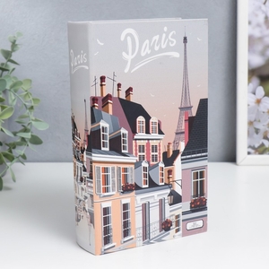 Шкатулка книга-сейф «Улочки Парижа», дерево, искусственная кожа, 21×13×5 см