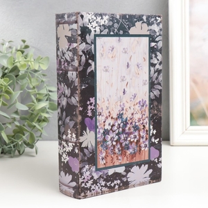 Шкатулка книга-сейф «Садовые цветы», дерево, искусственная кожа, 21×13×5 см