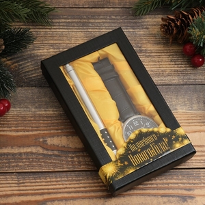 Набор подарочный 2 в 1, ручка, часы, МИКС