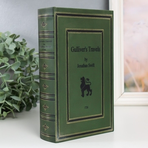Шкатулка книга-сейф «Путешествия Гулливера. Джонатан Свифт», дерево, искусственная кожа, 21×13×5 см