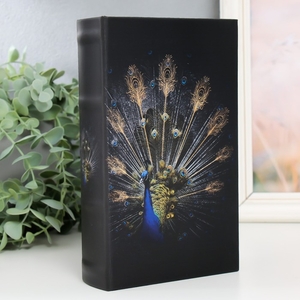 Шкатулка книга-сейф «Павлин», дерево, искусственная кожа, 21×13×5 см