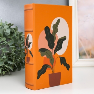 Шкатулка книга-сейф «Растение в горшке», дерево, искусственная кожа, 21×13×5 см