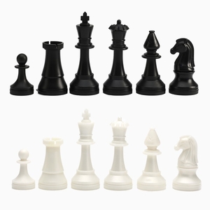 Шахматные фигуры турнирные, пластик, король h=10.5 см, пешка h=5 см