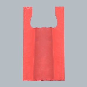 Пакет майка, полиэтиленовый, красный 24×42 см, 8 мкм