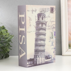 Шкатулка книга-сейф «Пизанская башня», пластик, металл, 5.5×15.5×24 см