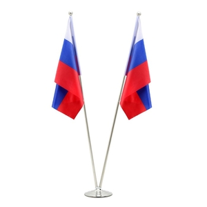 Флагшток напольный двойной 2 метра, выдвижной, платформа d=30 см