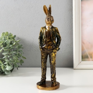 Фигурка полистоун «Заяц в костюме», 8×7.5×26 см