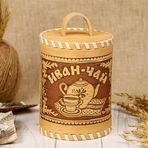 Туес «Иван-чай», 8.5×8.5×14 см, береста