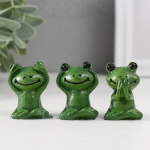 Фигурка полистоун «Сидящий лягушонок», 2.3×3.2×4 см, МИКС