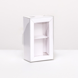 Коробка складная с прозрачной крышкой, 10×6×3.5 см, белая