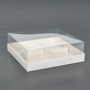 Коробка для муссовых пирожнных 4 штуки, 17×17×6 Белый
