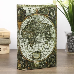 Шкатулка книга-сейф «Карта первооткрывателей», дерево, 21×13×5 см