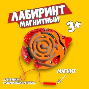Лабиринт магнитный малый «Рыбка» МИКС