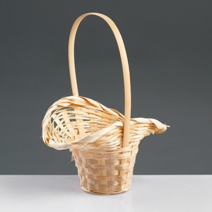 Корзина плетёная, бамбук, d=21/13xH14/29 см натуральный